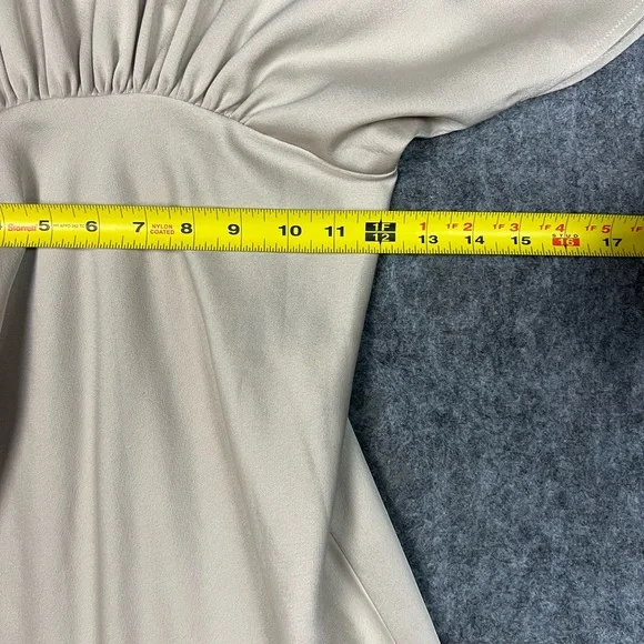 BHLDN Cream V-Neck Maxi Dress with Draped Size 2 - Picture 6 of 14